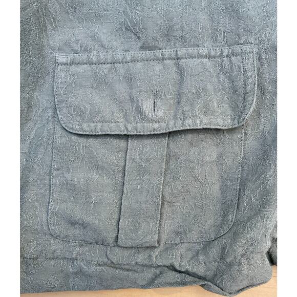 J. JILL Silk & Linen Casual Cropped Button Up Jacket Blazer Women's Gray SIZE L - Picture 4 of 7